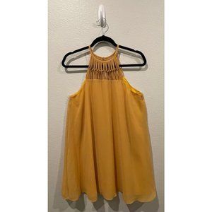 LULUS Tell Me Mustard Mini Dress